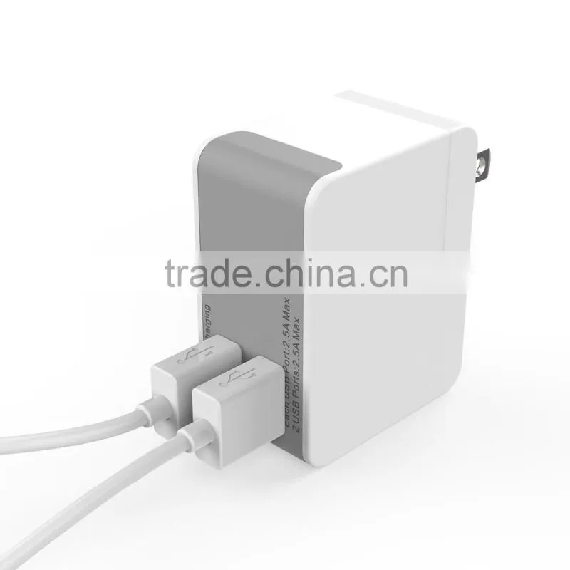 Shenzhen Custom logo Fast charge dual usb micro usb charger 4 plug usb portable phone charger for smartphone