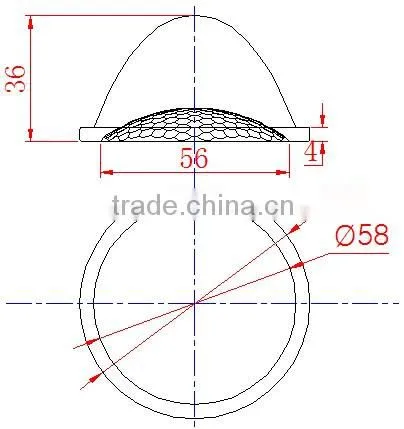 66mm 45 degree Optical instrument led glass lens for LED High Bay Light KC66-1
