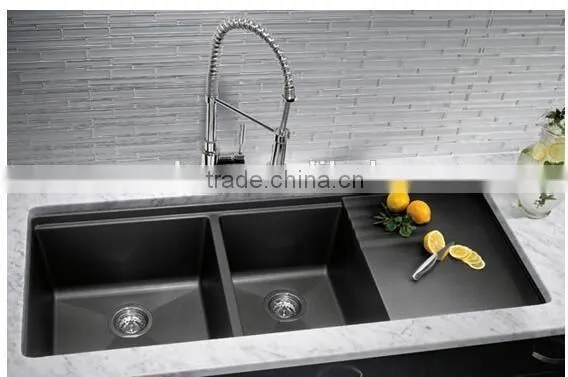 high back kitchen sink / acrylic stone kitchen sink,artificial stone double kitchen sink ,resin stone sink