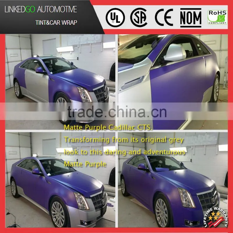 Good Stretchability Vinyl Wrap Wholsale Purple 1.52*30M Self Adhesive Matte Vinyl Wrap Sheets