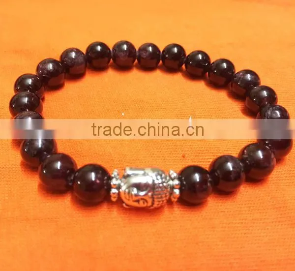 Garnet Stretchable Buddha Bracelet | A grade good quality gemstone bracelet | Agate new jewelry 2016 bracelets
