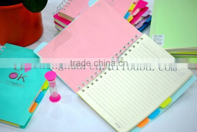 factory newly design colorful cheap paper note book/pp cover book