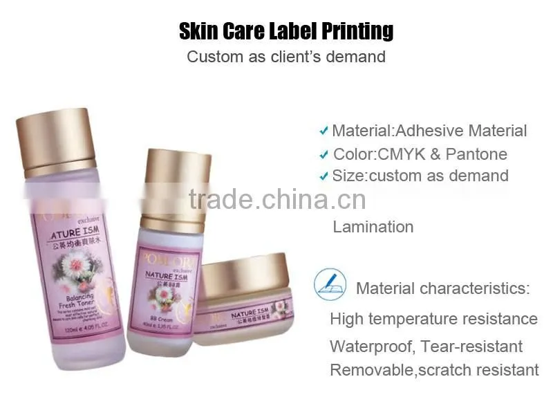 OEM Waterproof Private Skin Care Label Cosmetics Printing