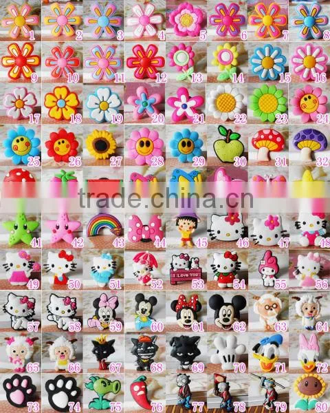 hot sale shoes decoration soft pvc /rubber Shoe Charm/ shoe buckle