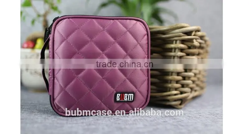 Purple 32 Capacity 230D Space Twill PVC Fabric DVD Case CD Holder personalized cd case multi disc dvd cases