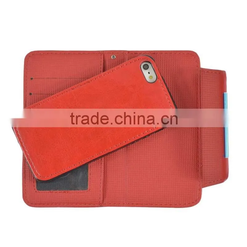 Red 2 In 1 Magnetic Detached Leather Case For Wiko Darkside