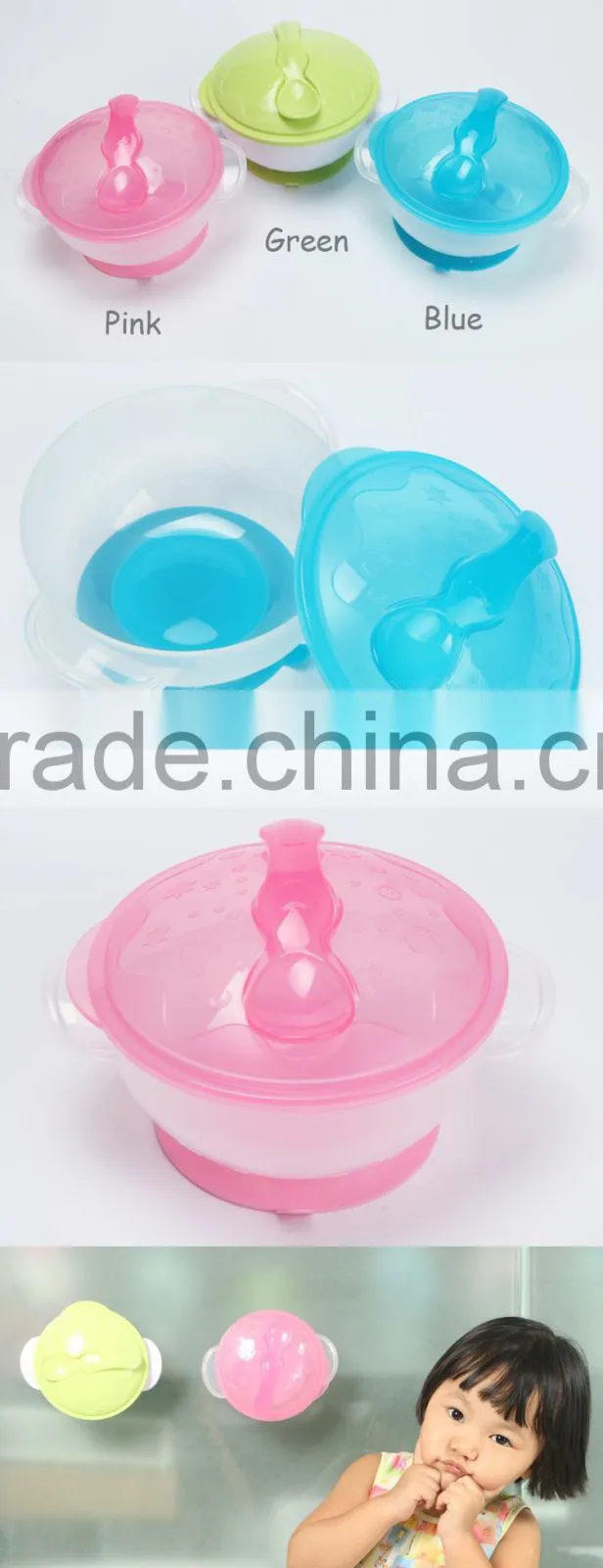 Free sample factory direct suction baby bowl with spoon