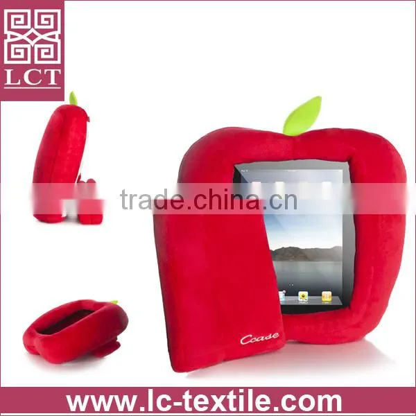 Wholesale hot sell comfortable plush fabric ipad cushion with your logo embroideried(LCTP0045)