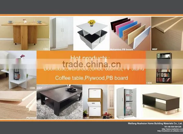 good quality best price walnut MDF bookcases/bookshelf