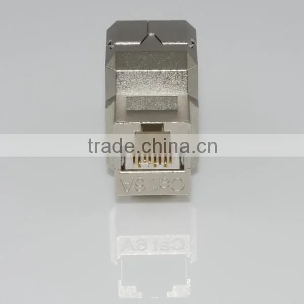 Network Solution Cat 6A UL 180Degree Shielded RJ45 Modular Keystone Jack