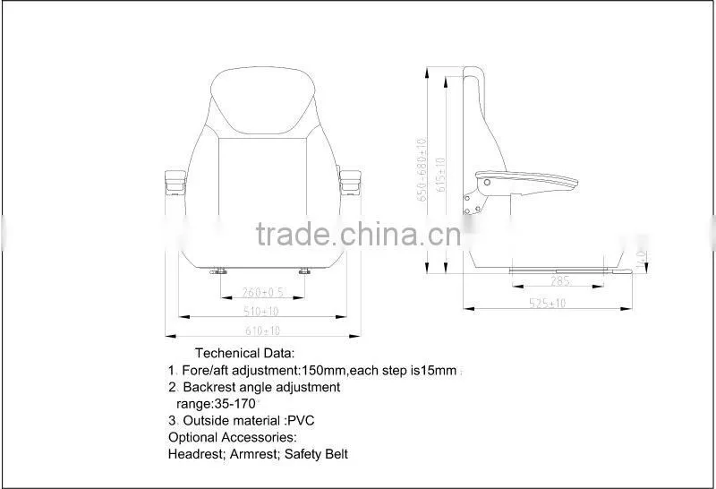 China supplier leather material Replacement seats for wheelchair