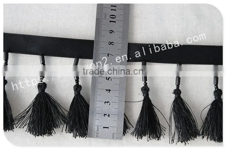 Nice design 8cm width handmade beaded fringe bag accessories