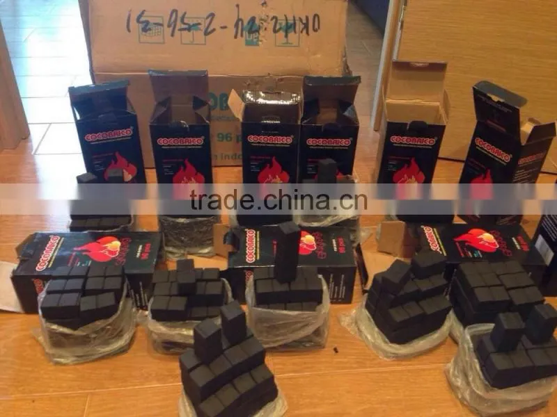 2.5*2.5*2.5cm cube charcoal al fakher shisha charcoal for dubai