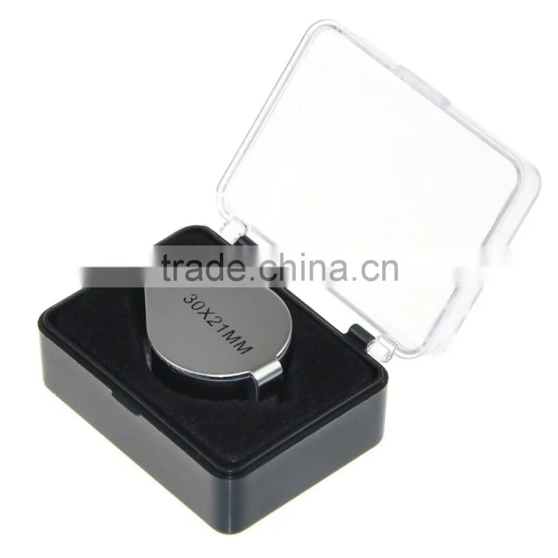 2016 New Design 30X 21mm Silver Colored Diamond Loupe Handheld Jewelry Magnifier