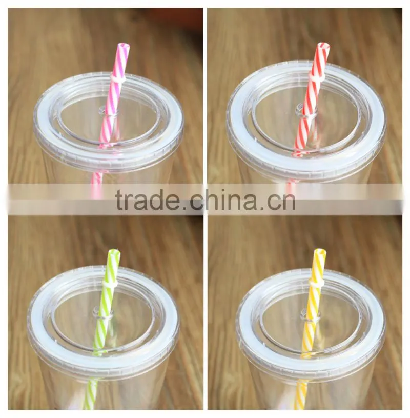 Reusable Straws Color Hard Plastic drinking straws