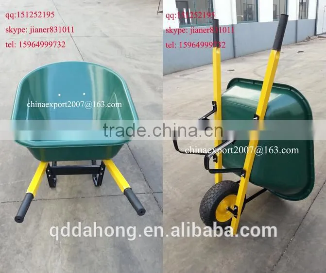 140L Double Wheels Heavy Duty Plastic Wheelbarrow for construction and Garden Use