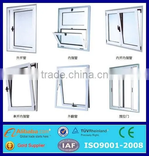 aluminium double glass window/vertical sliding window