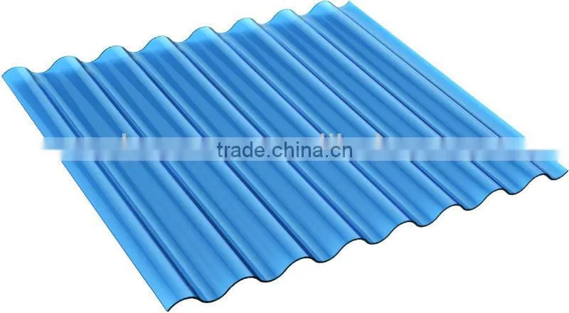 Extruded Color Corrugated plastic polycarbonate roofing Sheet (Valuview Blue ROMA)