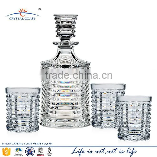 decorative whiskey 750ml clear fancy glass liquor bottle