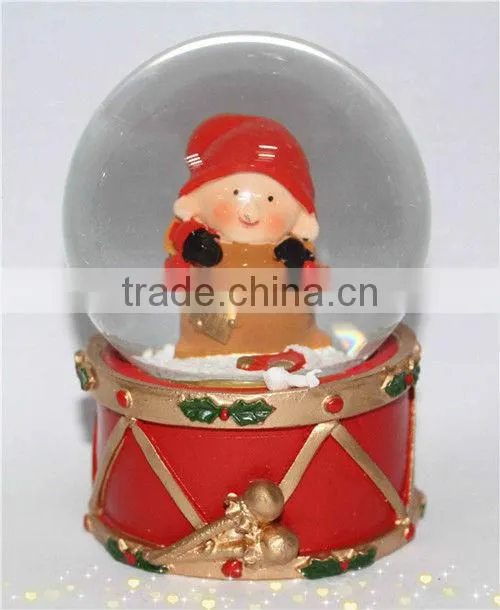 Resin Christmas lighted snow globe