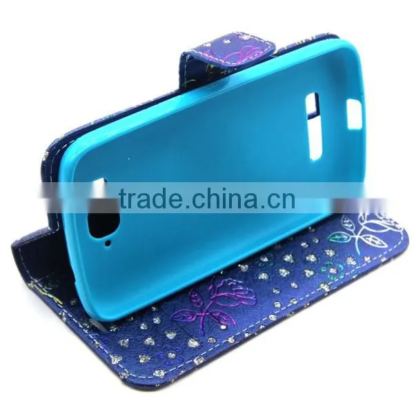 PU Leather Wallet Flip Card Holder Case Magnet Cell Phone Cover for Alcatel C7