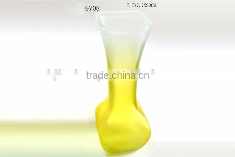 Gradualed color hand blown glass vase
