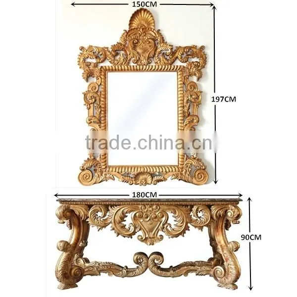 Large Size Sitting Room Furniture Set Antique Console Table With Mirror Arts