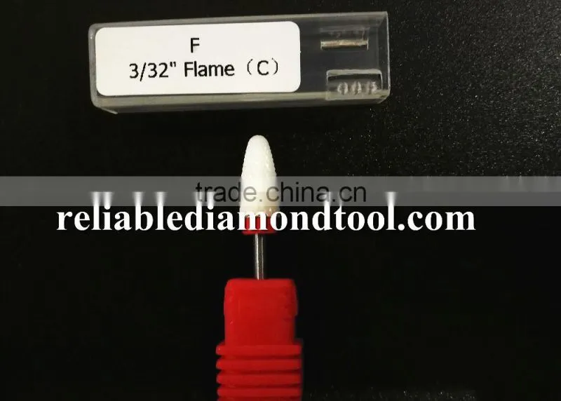 Shank Diameter 2.3mm Fine Type Ceramic Burr For Nail 1 Piece Huaxing Flame Head Huaxing Head Diameter