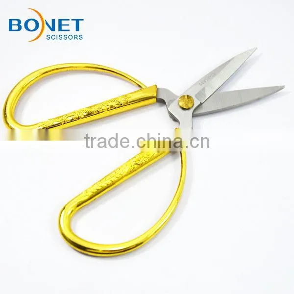S11005 FDA qualified 5-1/8" imitation gold scissors for ribbon cutting ceremony