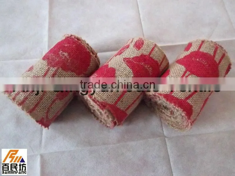 jute rolls 5'' wide 10 yards long for Christmas and party made in China
