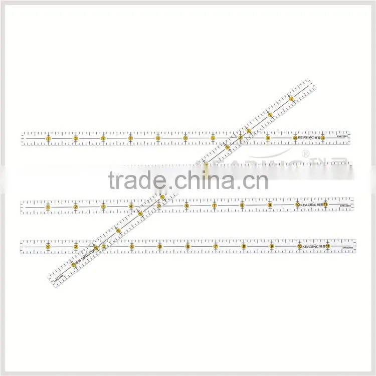 2017 China 12"*0.5" straight rigid plastic inch patchwork ruler for fashion design#KPR12005