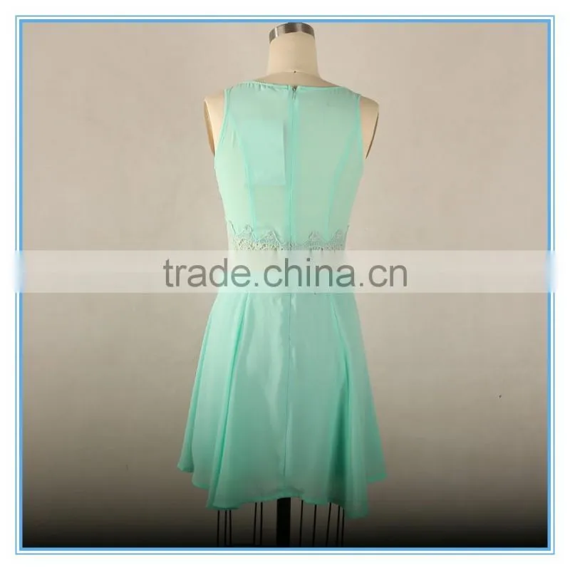 Girl's elegant casual lace sleeveless dress