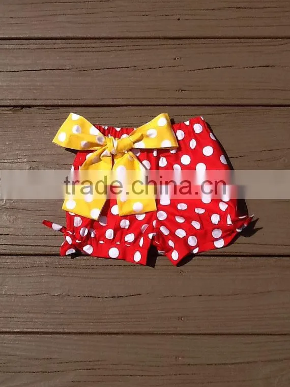 Wholesale baby icing shorts red white polka dots pants baby leggings with bow