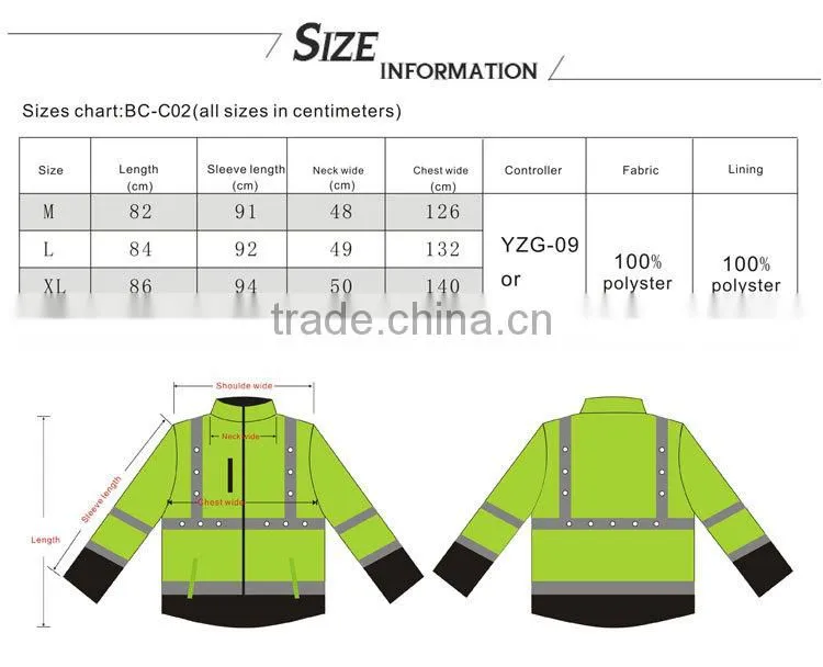 China safety jacket reflective strip hi vis led jacket