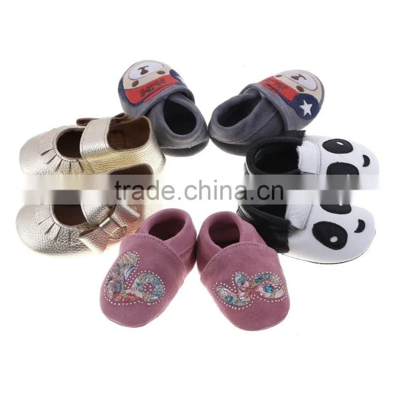Embroidesy 100% cow leather moccasins for babies