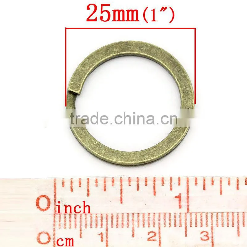 Antique Bronze Round Split Open Key Rings 25mm