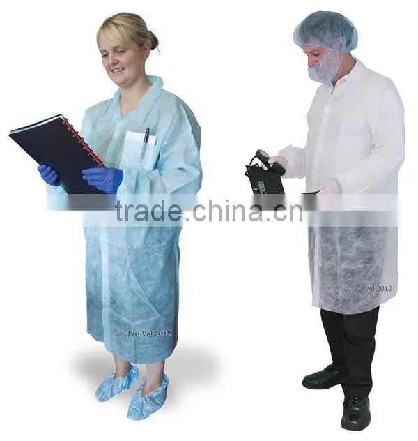 Hot sale! Medical supply disposable PP non woven red/pink woman lab coat