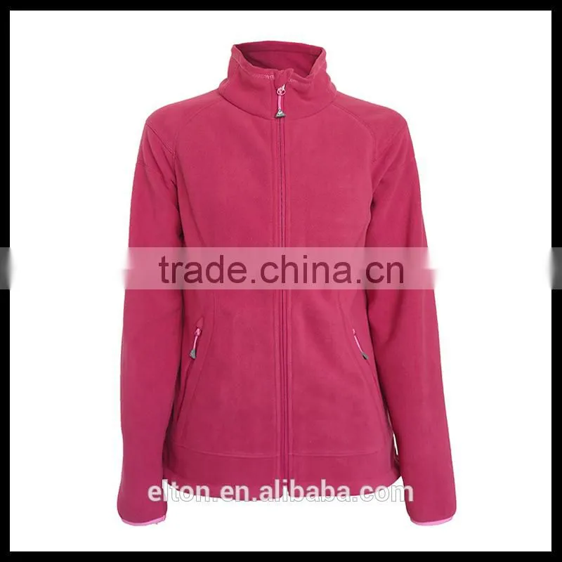 201504003046 Contrast Color Women's Polar Fleece Jacket Red