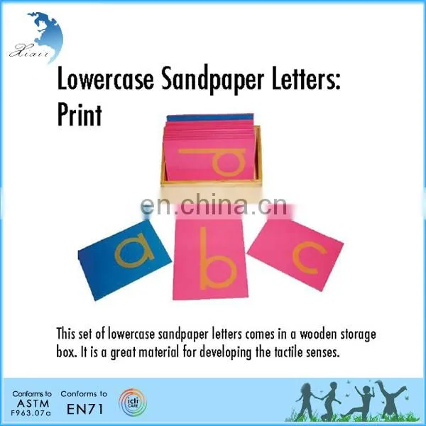 Early teaching montessori educational toy fancy wooden letter alphabet led alphabet letter