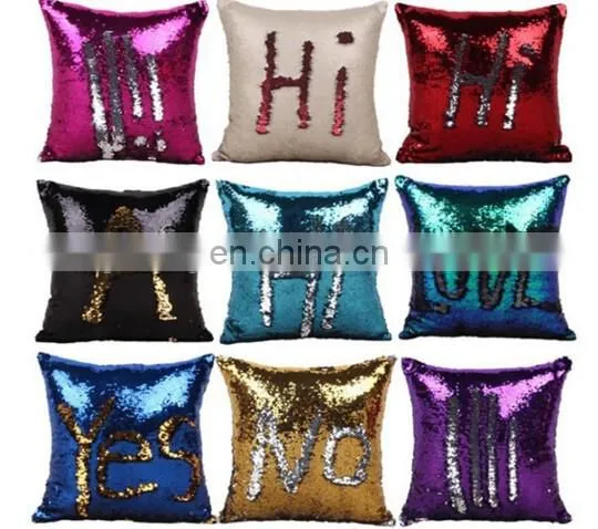 Fashion New DIY Two Tone Glitter Mermaid Sequins Throw Pillows