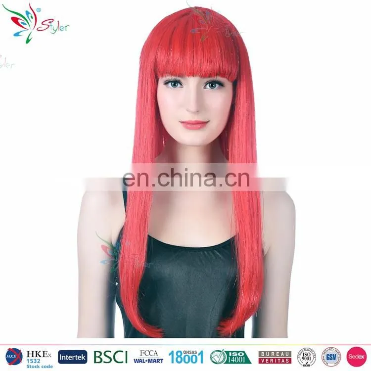 Styler Brand 2016 new fashion tinsel party wig wholesale factory long synthetic hair wig
