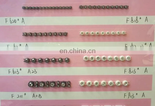 2016 new arrival fashion design plastic crystal rhinestone banding plastic rhinestone trimming