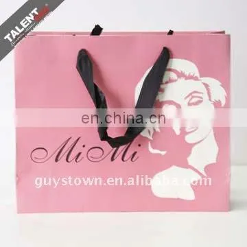 custom printed logo golden & silver paper reusable shopping bag for promotion