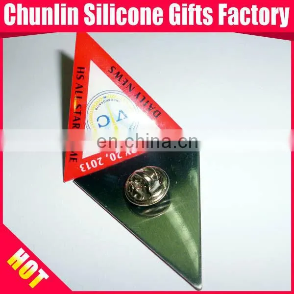 Triangle pin badges custom