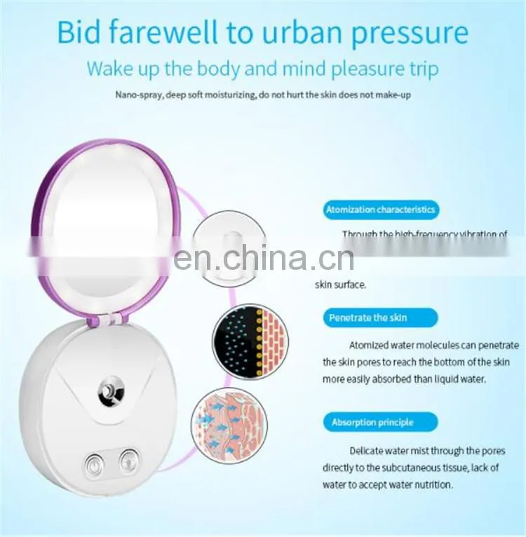 High Quality 5 in 1 Rechargeable Fashionable Handy Mist Sprayer Moisturizer Nano Ionic Facial Steamer