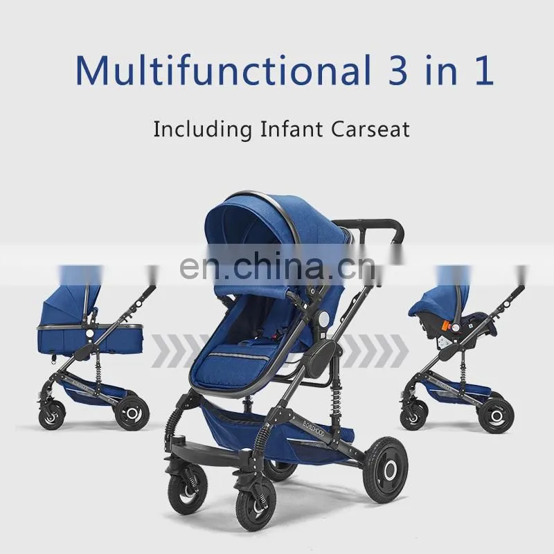 New 2018 Baby Stroller 3 In 1 For 0-3 Years Baby Prams With Removable Shopping Basket