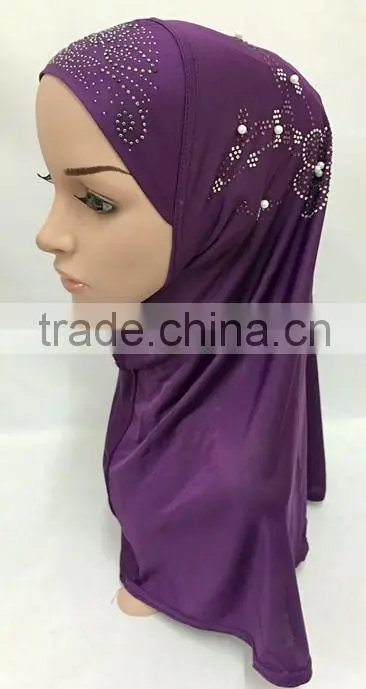 2016 Fashion modern flower hijab pearl