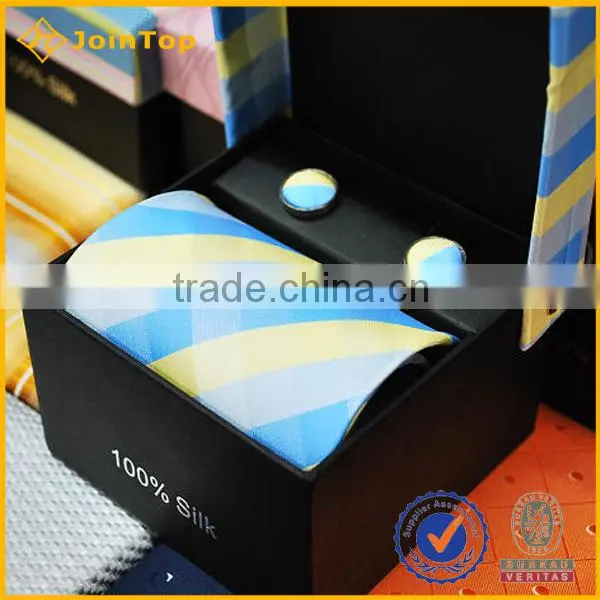 New Design wholesale 100% silk necktie sets Custom Gift Box Set