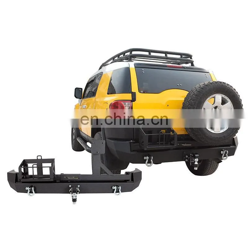 Steel Rear bumper with spare tire rack and oil barrel rack For FJ Cruiser Accessories From Maiker