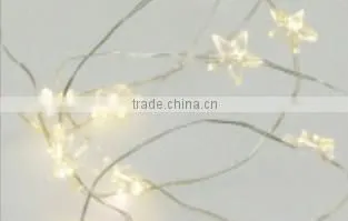 20 led copper wire lights with star warm white battery operated factory wholesale